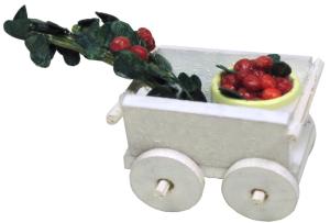 Flade Handwagen mit Kirschen  (Flade, 3410) Erzgebirgische Volkskunst: Handwagen mit Kirschen